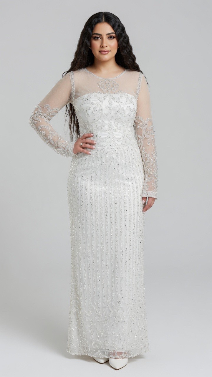 beaded white dress