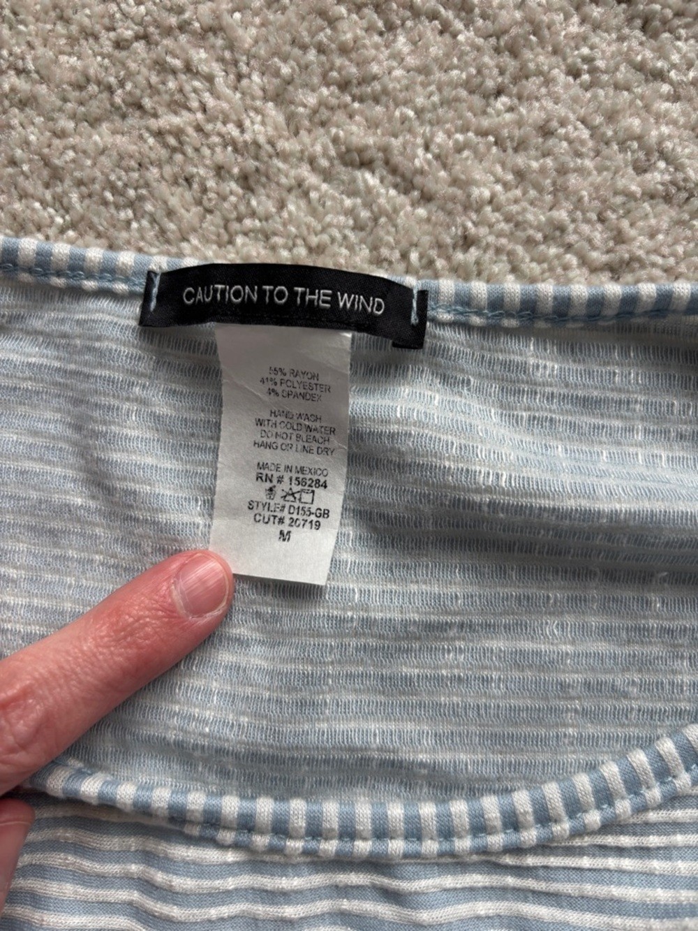 Caution To The Wind Light Blue & White Striped Midi Dress with Tie Waist