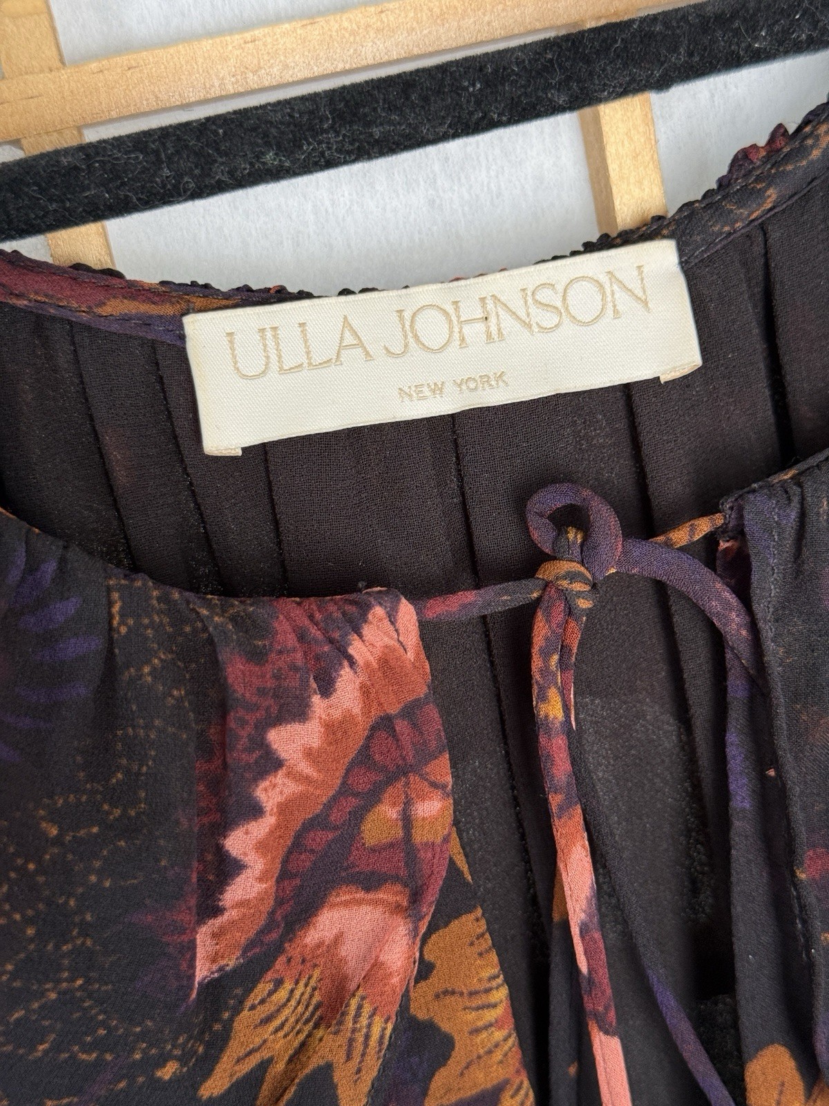 Ulla Johnson Adara Ruffled Silk Chiffon Floral Mini Dress Valerian Size 2