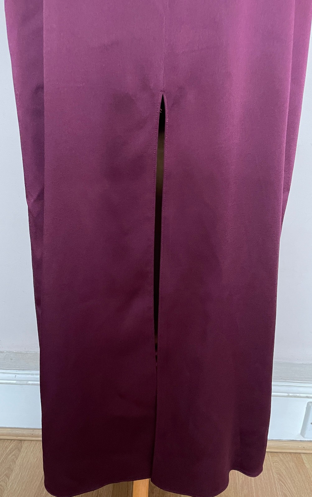 STELLA McCARTNEY burgundy lace-trimmed satin slip dress IT38, UK8/10, US4/6