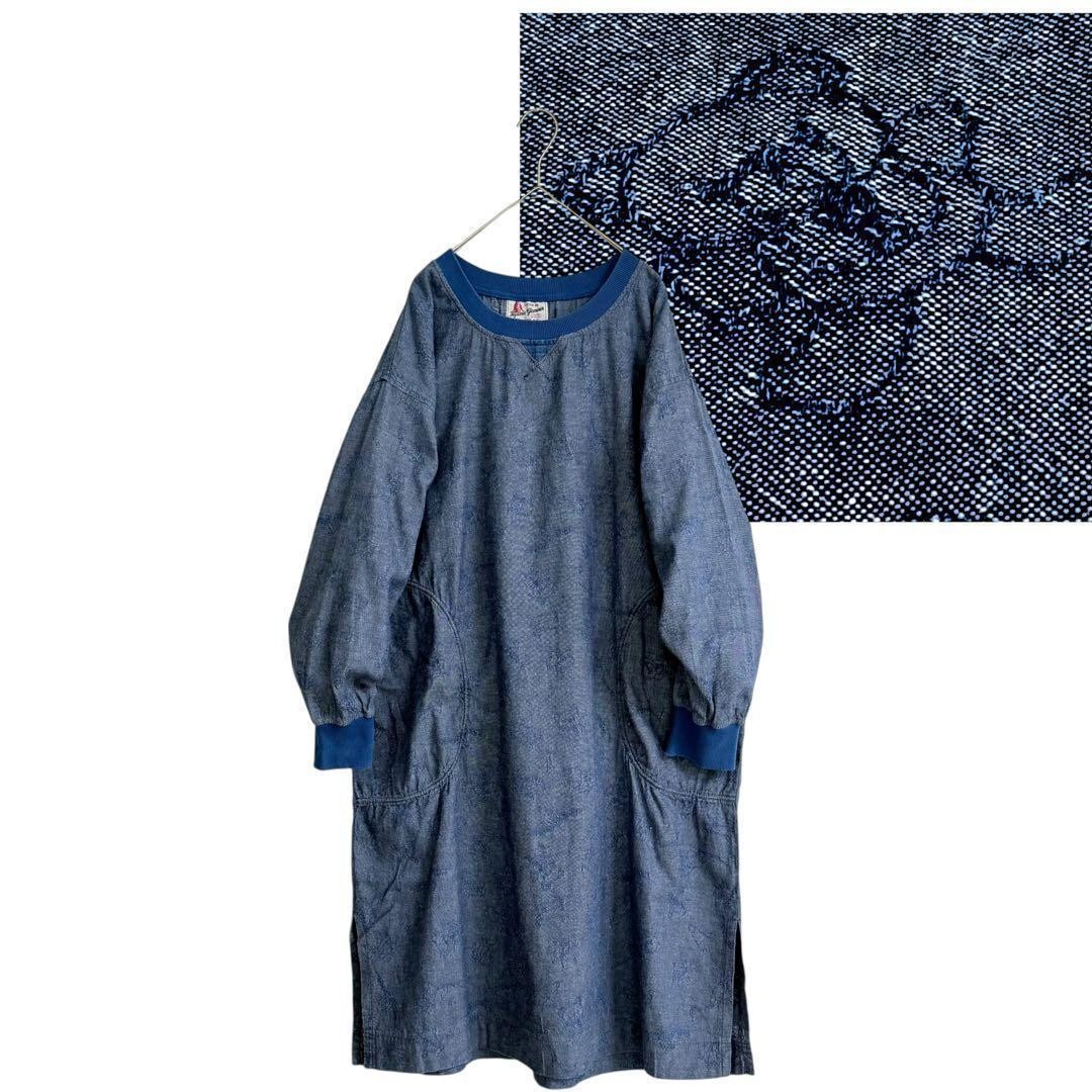 Rare HYSTERIC GLAMOUR Hys Bear Denim Smock Dress Embroidery