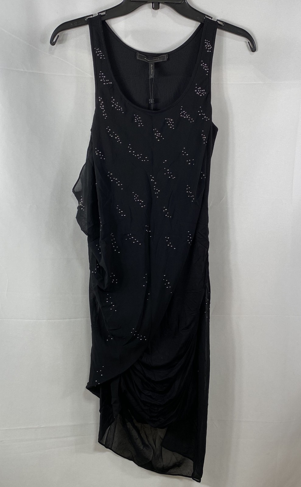 BCBGMAXAZRIA Women’s Black Jillian Studded Sleeveless Dress Beaded Mesh NWT Sz S