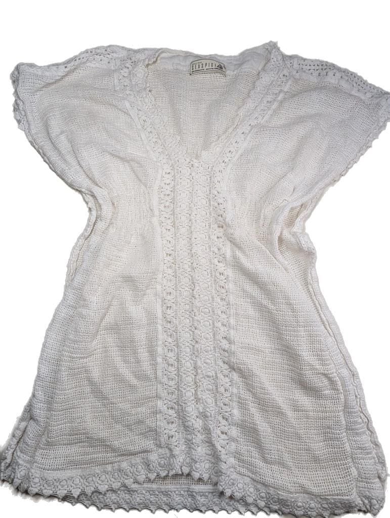 Seaspice Resort Wear White Crochet Cover Up Dress Size S