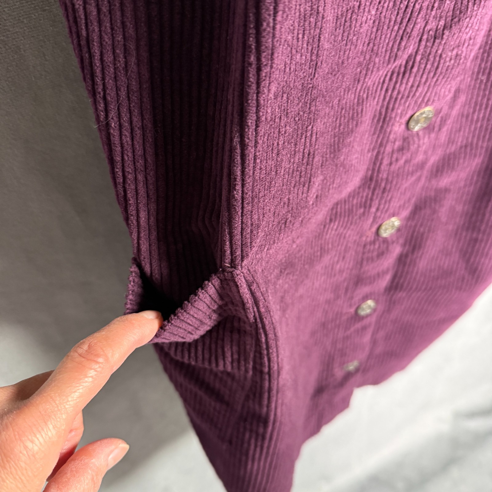 Fat Face US 12 UK 16 Purple Pinafore Dungaree Mini Dress Corduroy Button Pockets
