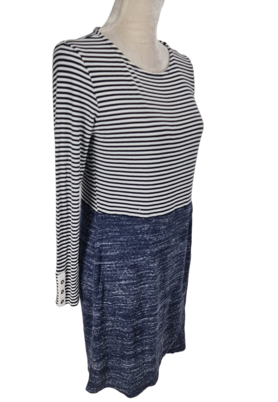 dolan Left Coast Collection Womens Sheath Knee Length Size M Blue Striped 28P