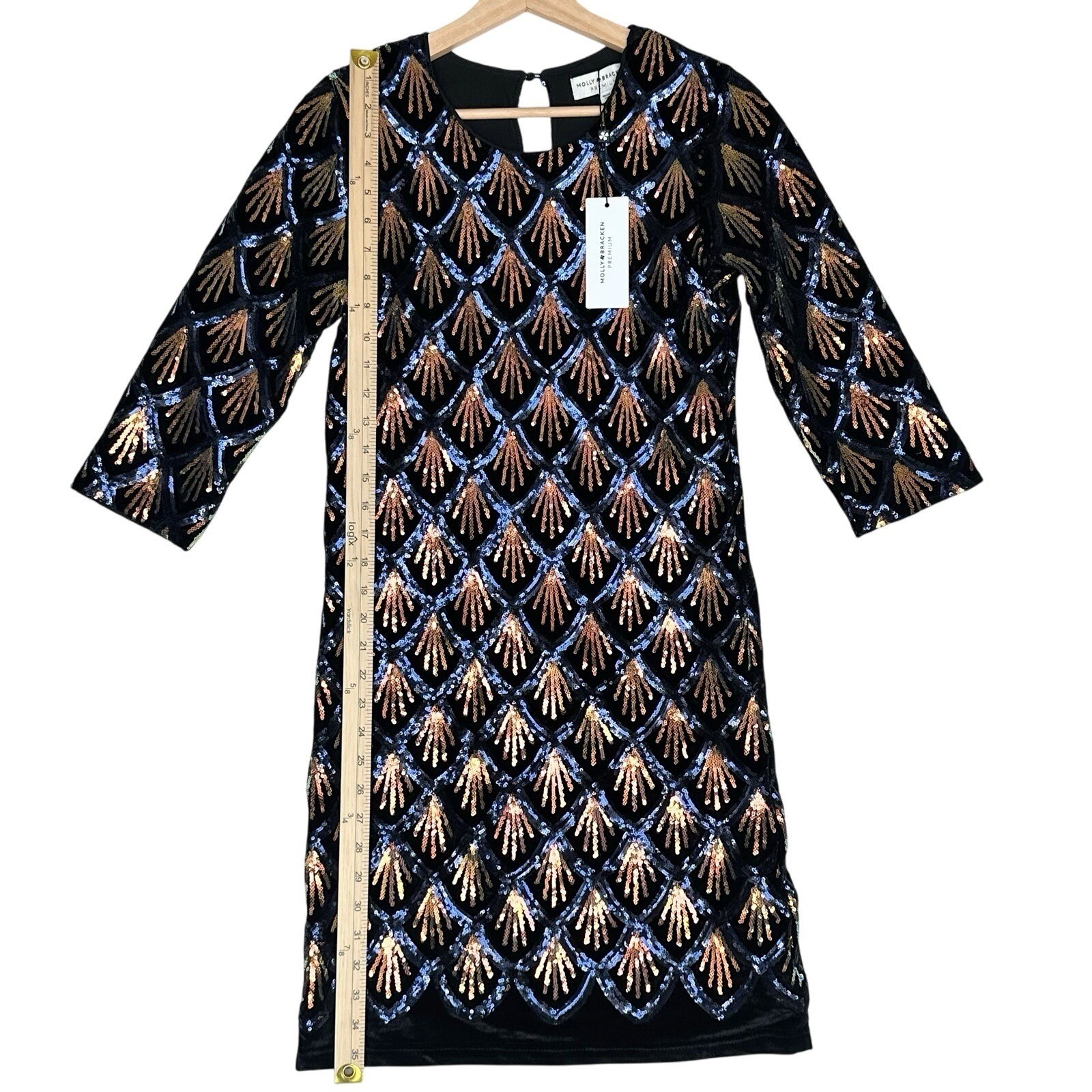 NWT Molly Bracken Sequin Mini Dress Art Deco Gatsby Women’s XS Party