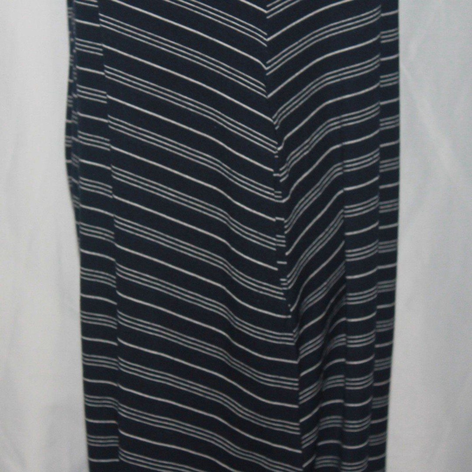 Honey&Lace Navy Blue & White Striped Tank Top Knee Length Dress w Pockets Size M