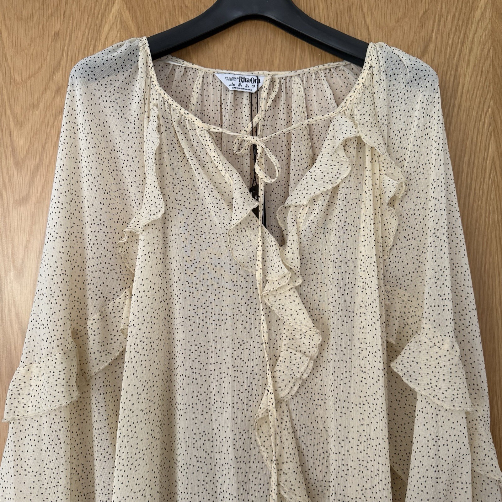 Primark Rita Ora Cream Black Sheer Dress Beach Cover-up UK 8 EU 36 BNWT Chain