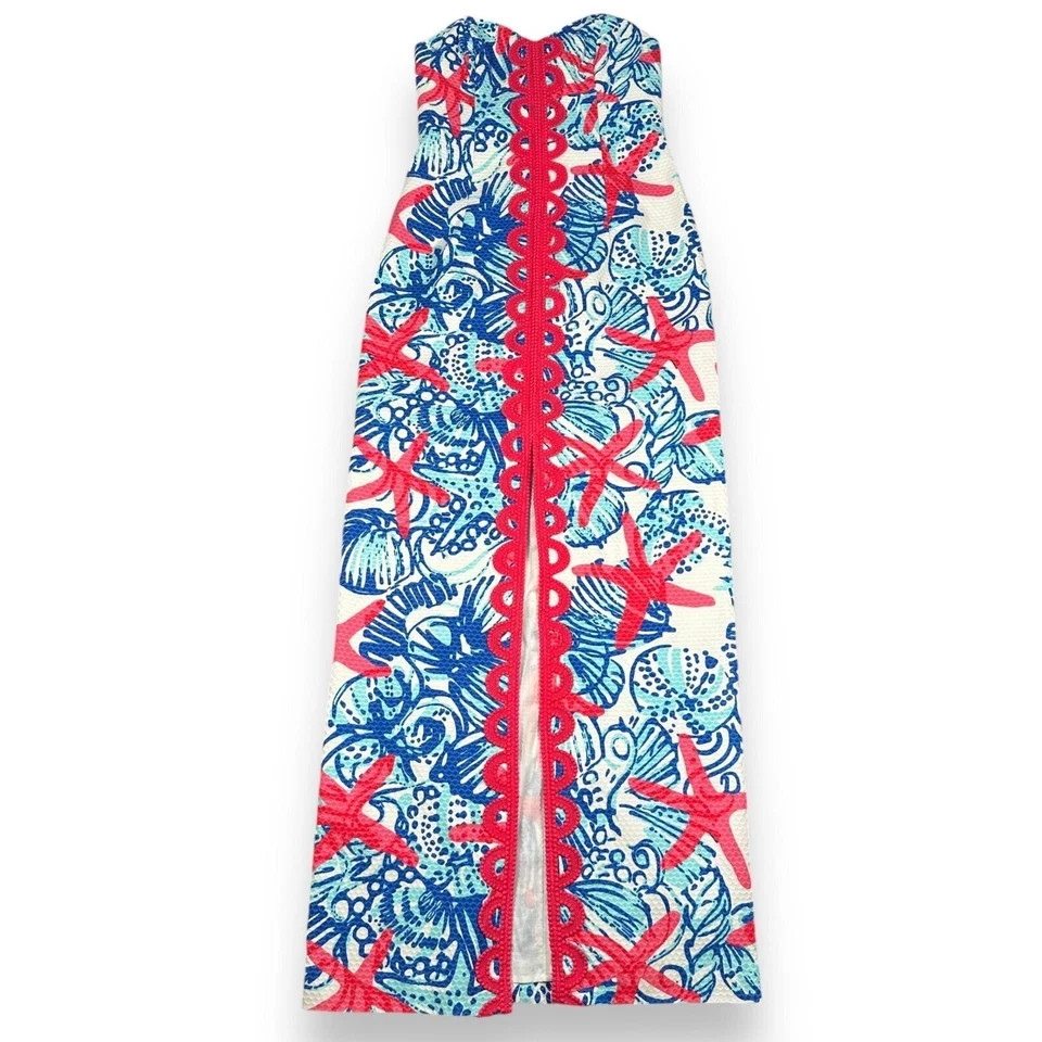 LILLY PULITZER Size 2 She She Shells* Maxi Dress EUC Vintage Look