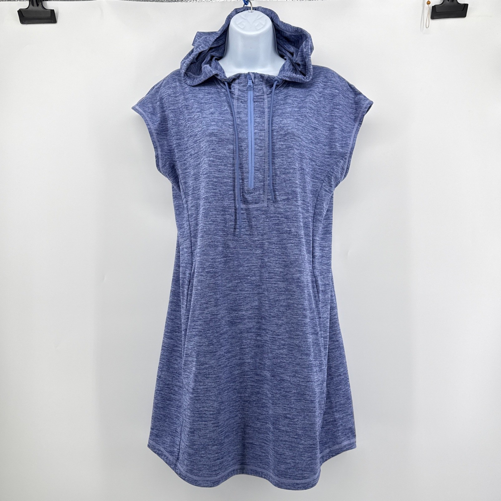 Tommy Bahama Ariana Blue Heather IslandZone Hooded Half Zip Sleeveless Dress