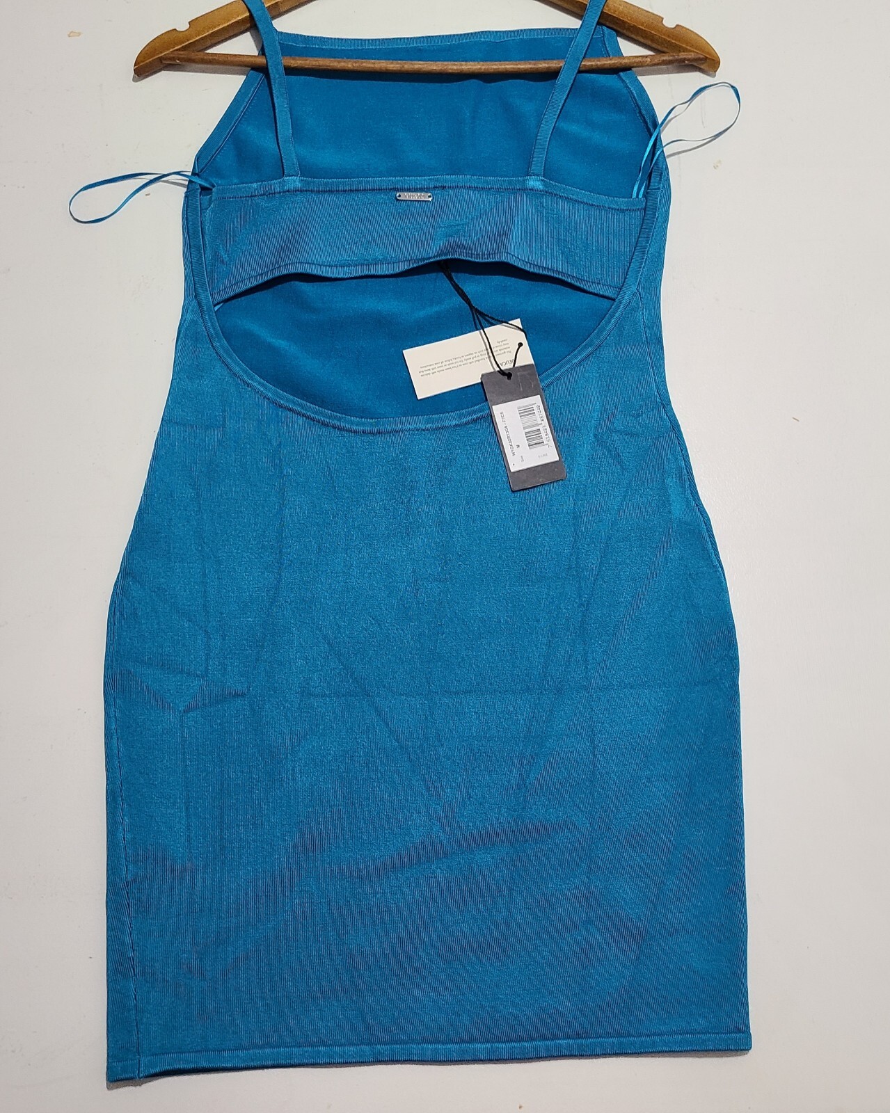 New GUESS Womens Sz Medium Shift Dress Blue Bodycon Mini Dress Keyhole Designer