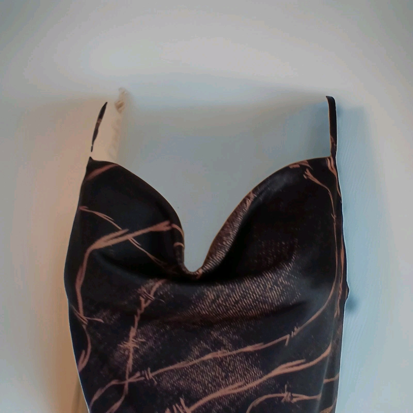 UO Barbed Wire Print Cowl Neck Midi Slip Dress-90s Grunge Aesthetic