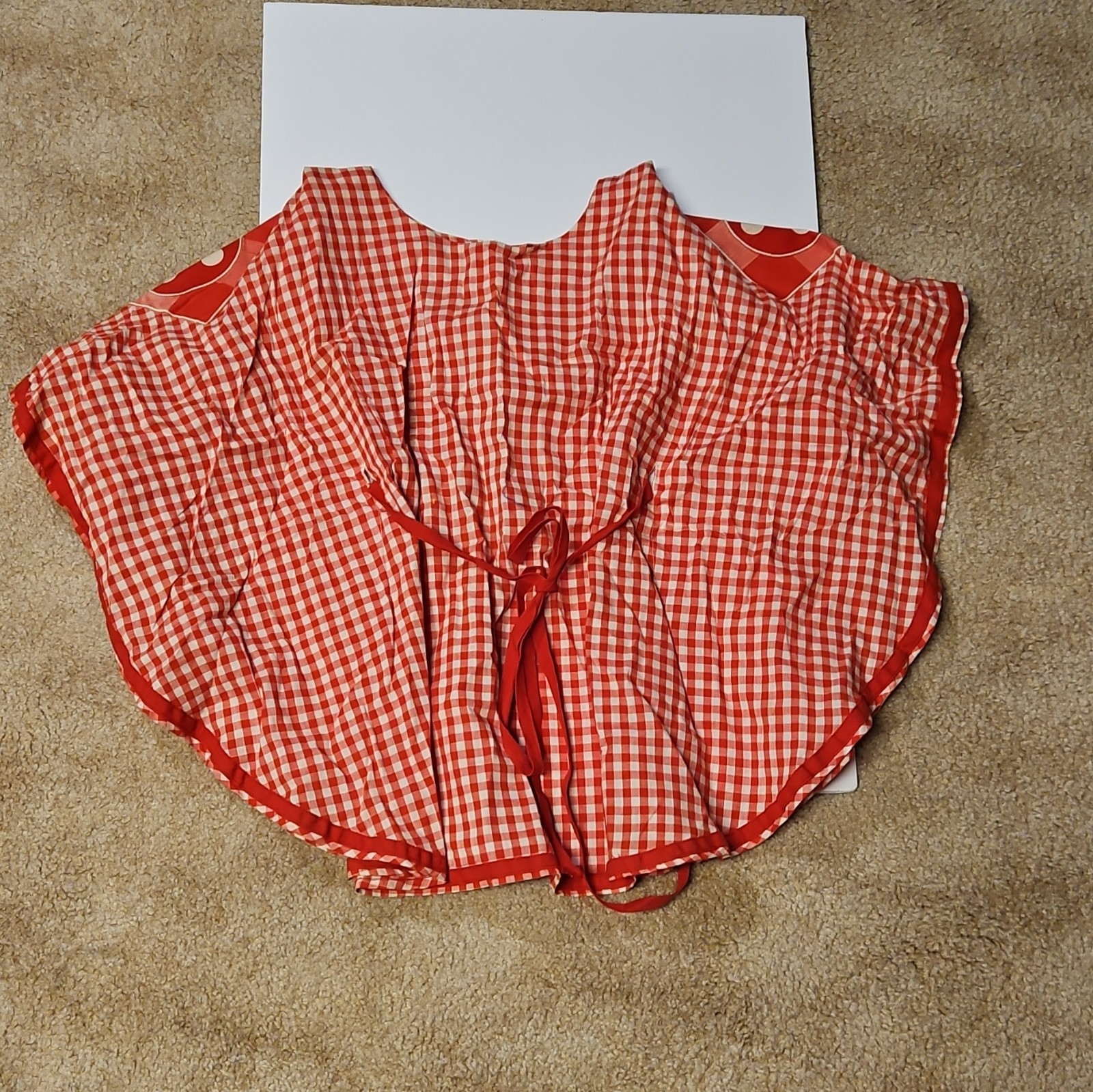 Campus Casuals of California Red/White Gingham Cotton Short Sleeve Zip S Bow