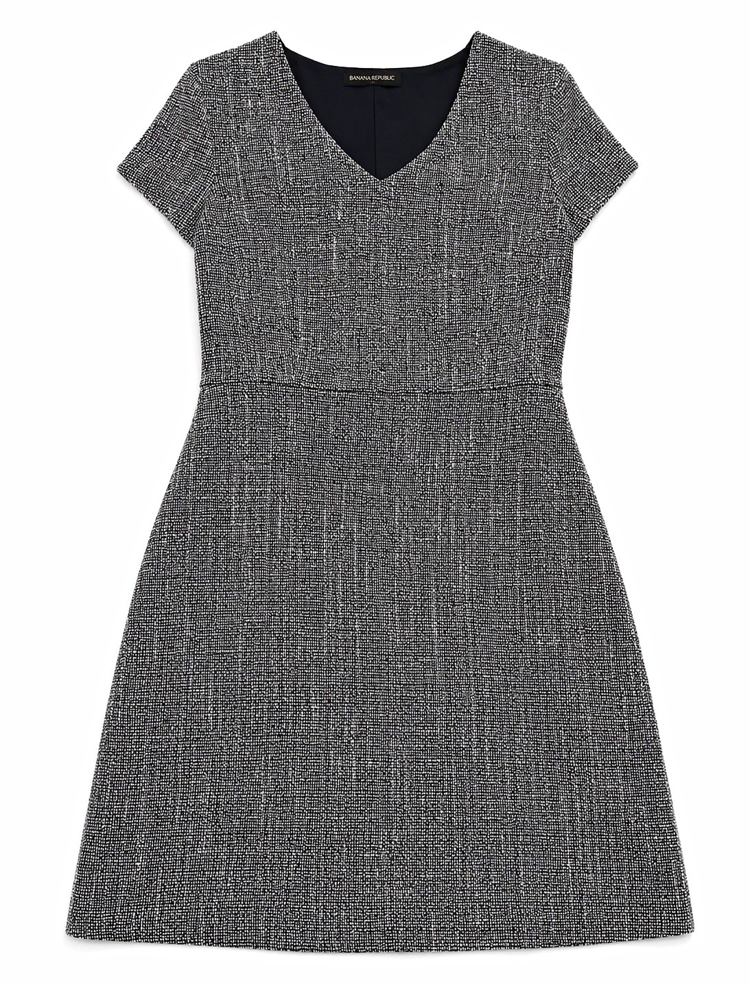 Banana Republic Petite Textured Sheath Dress – Black & White – Size 00P