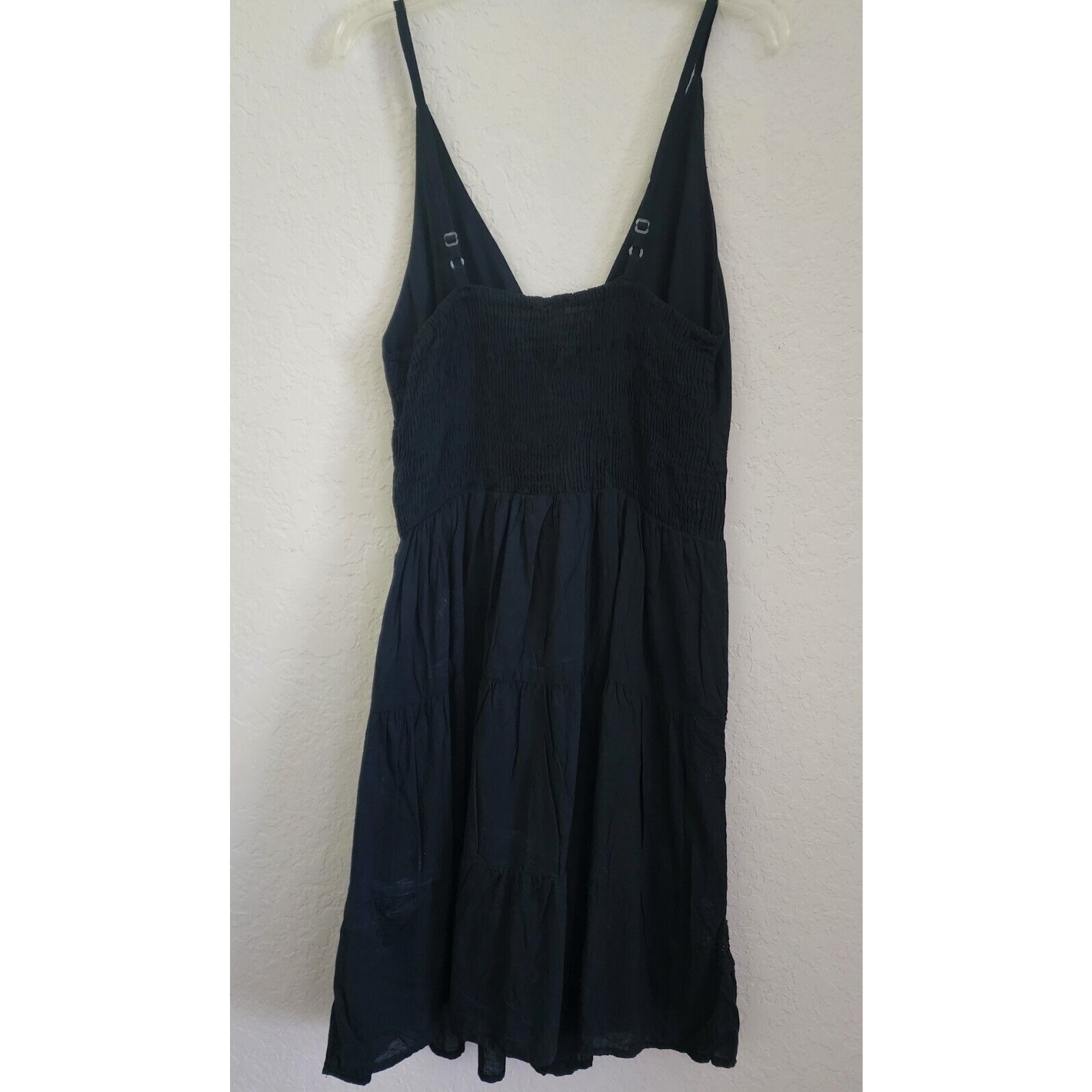 Dress-Sundress-Just Love-Black-Adj Straps-Shirring at Bust & Waist-Size LRG