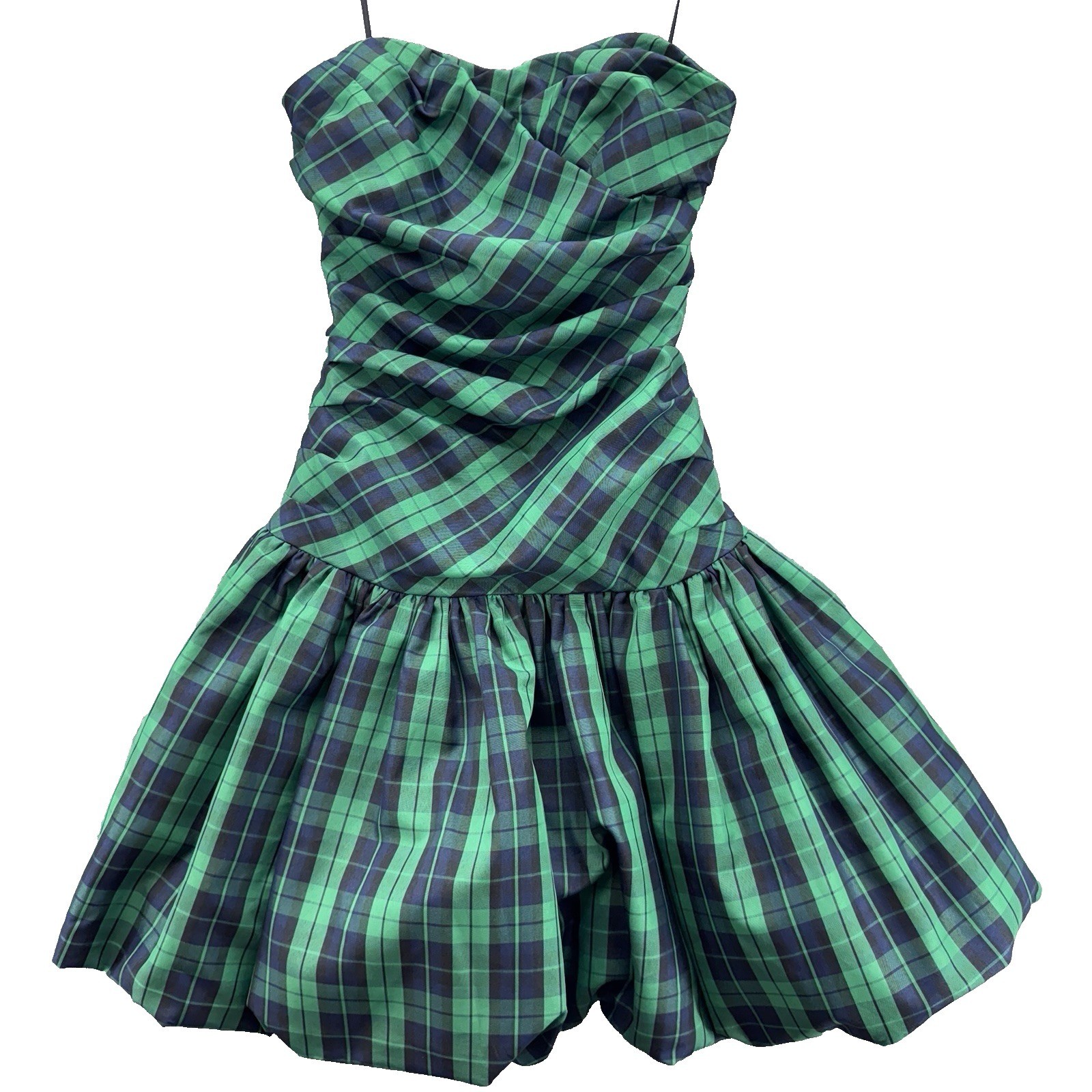 Luella Bart for Target Plaid Strapless Bubble Dress Size 5 Green Holiday Party