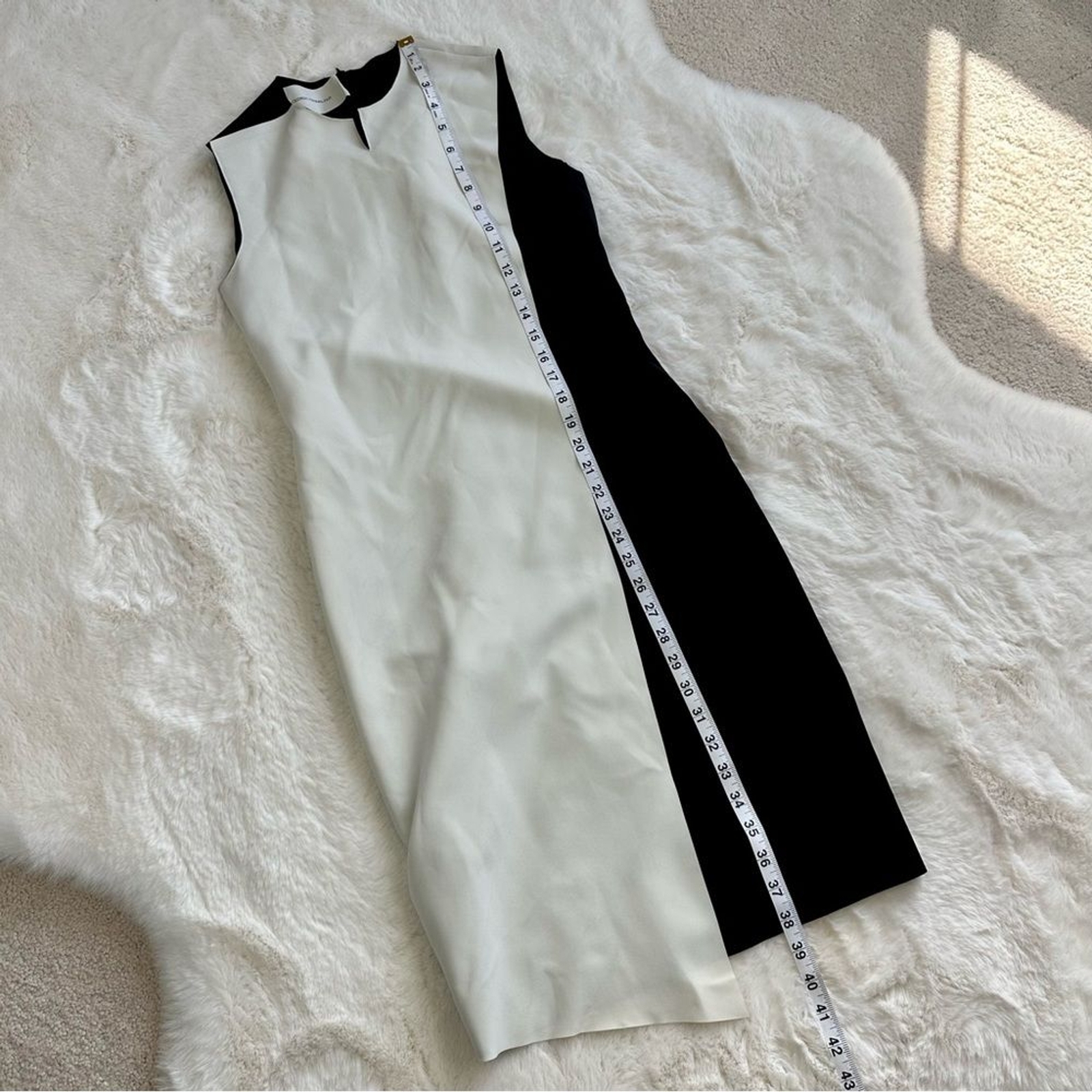 Cédric Charlier Designer Colorblock Asymmetrical Black & White Shift Dre…