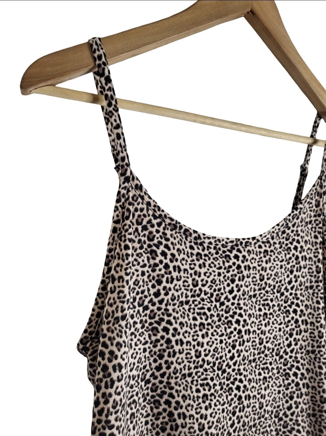 Rene Rofe Sleepwear Leopard Print Mini Dress Adjustable Straps Size M