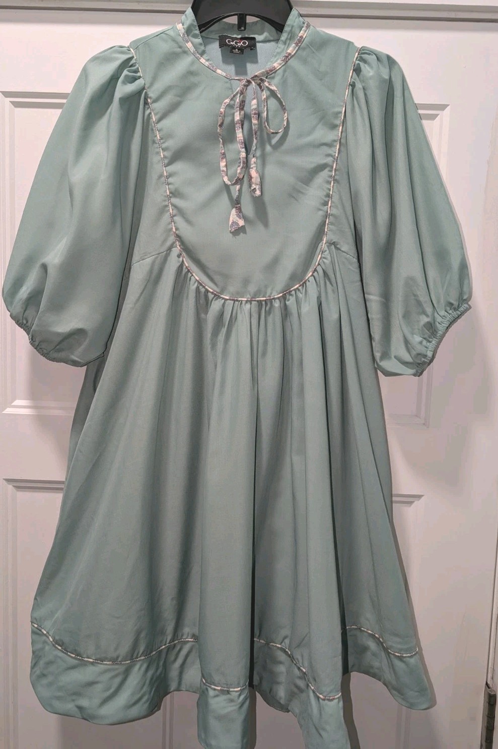 Womens Gidio 1970 Retro Vintage Style Babydoll Shift Swing Dress Puff Sleeves S