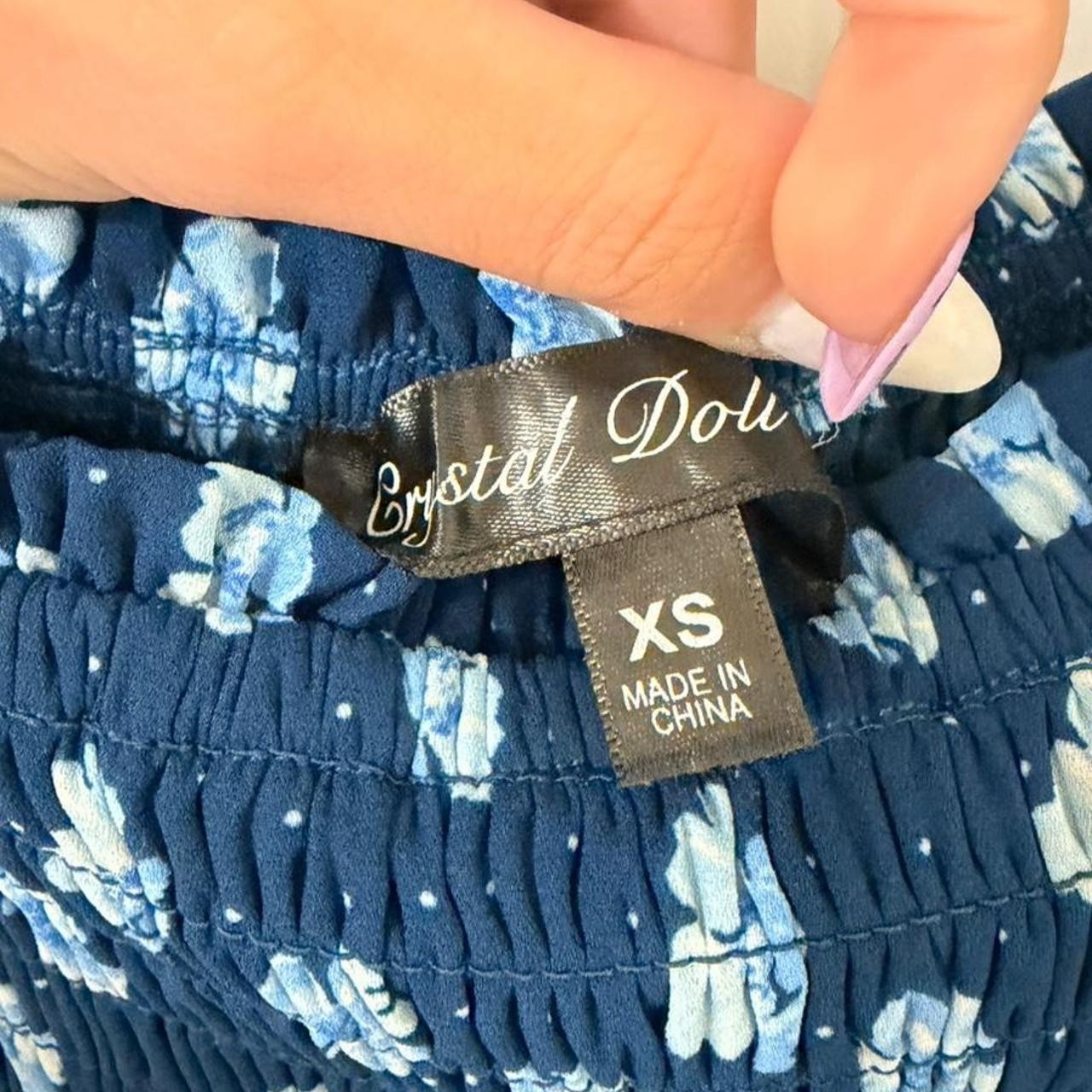 NWT Crystal Doll Blue and White Floral Midi Dress