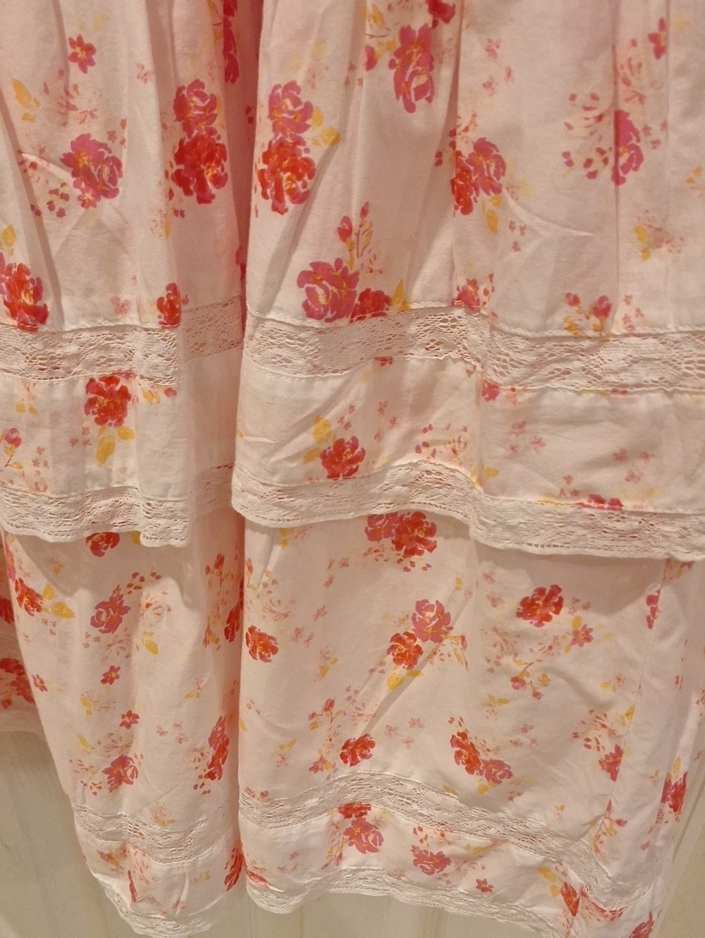 LoveShackFancy for Target – Short Sleeve Cotton Midi Dress Pink Floral – Large