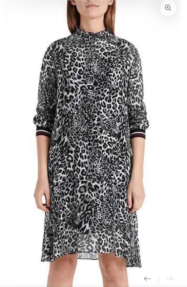 NWT MARC CAIN SPORTS ANIMAL PRINT DRESS PS 21.07 W17 880 Black & white Size 12