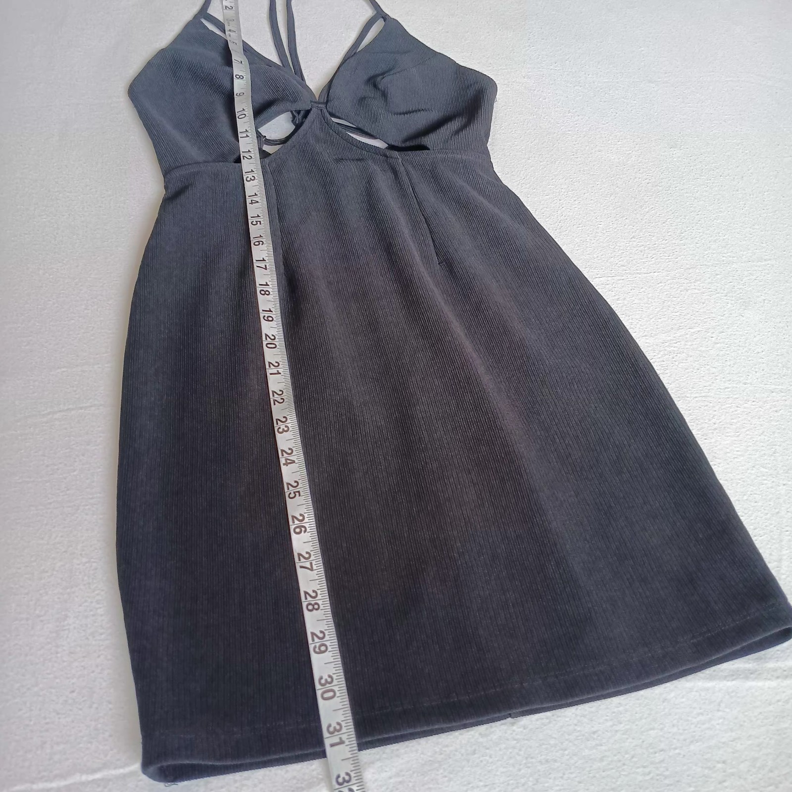 Rumor Botuique Sz S Chic Black Backless Dress With Cross Straps Zipper And Clasp