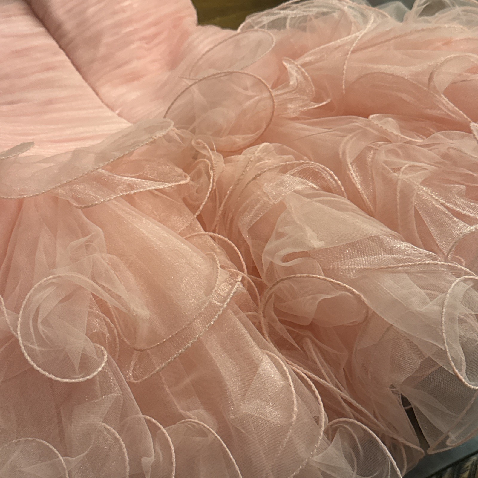 SHERRI HILL Homecoming Prom Formal Bubblegum Pink Ruffle Bow Tutu Dress Size 6