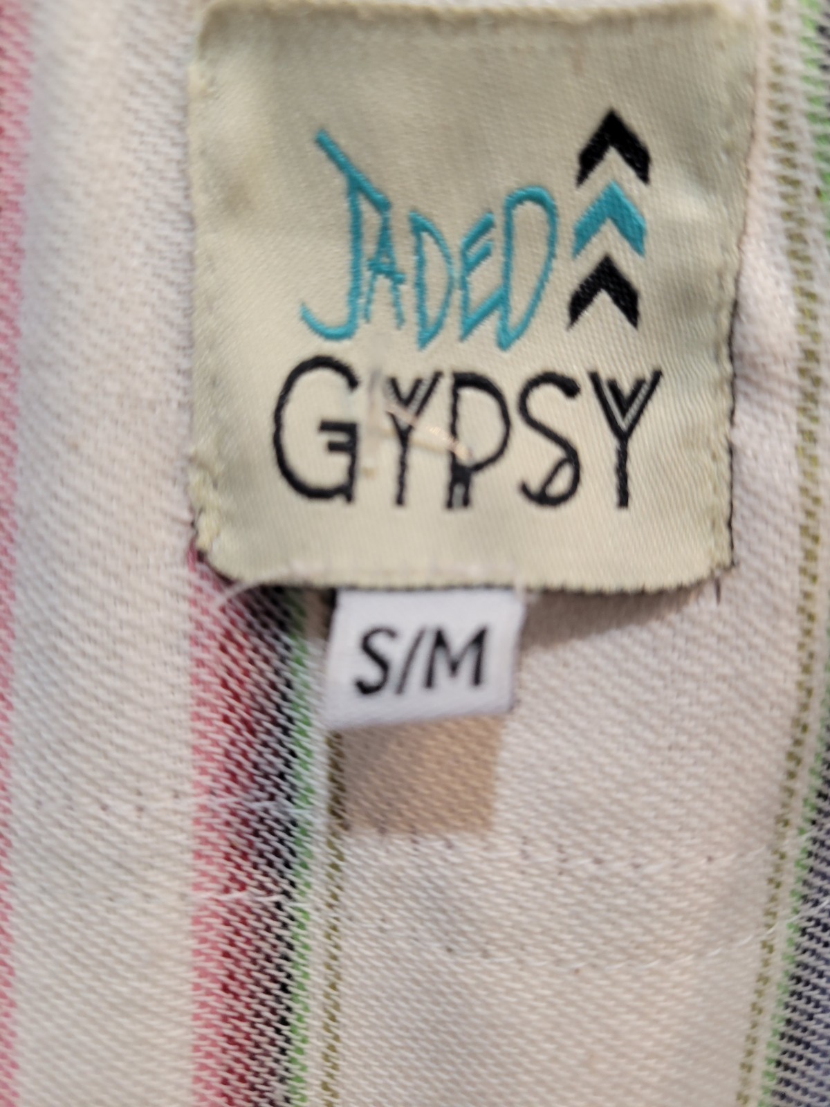 Jaded Gypsy Striped Duster Dress Womens medium Maxi Boho Hippie Indie W Pockets