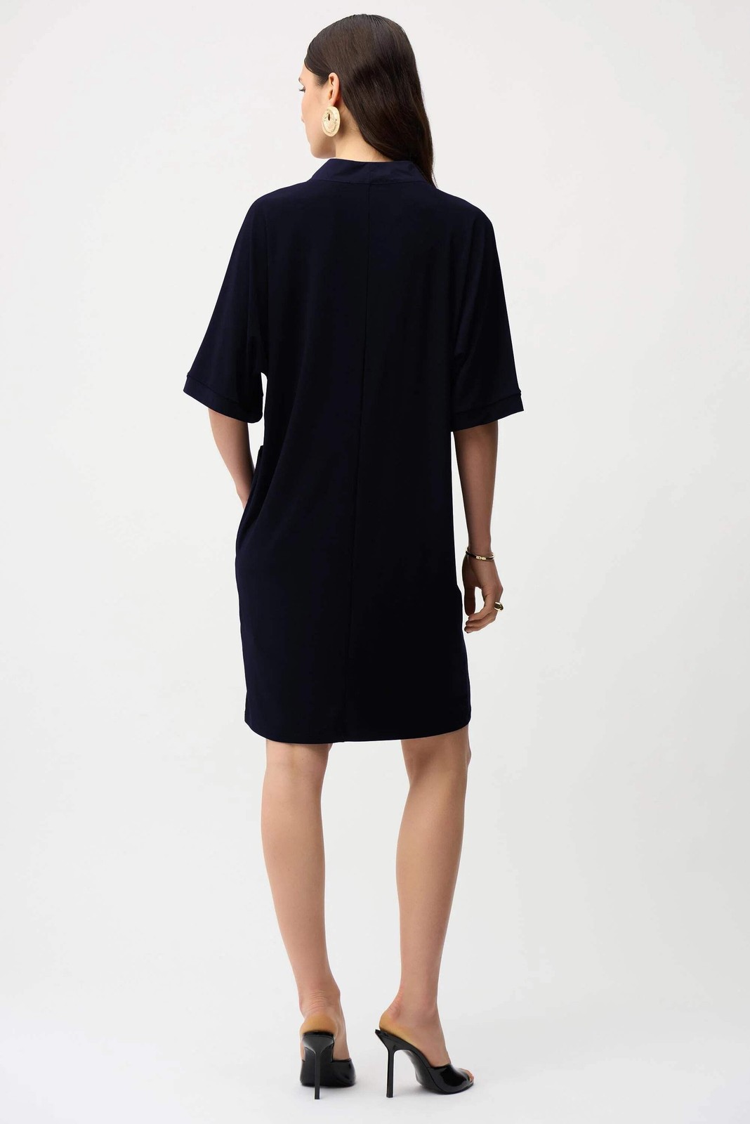 Joseph Ribkoff Notched V-Neck Half Sleeve Shift Dress 261010
