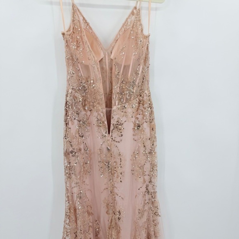 Cinderella Divine Rose Gold Sequin Mermaid Prom/Quinceanera Gown Dress Size 6