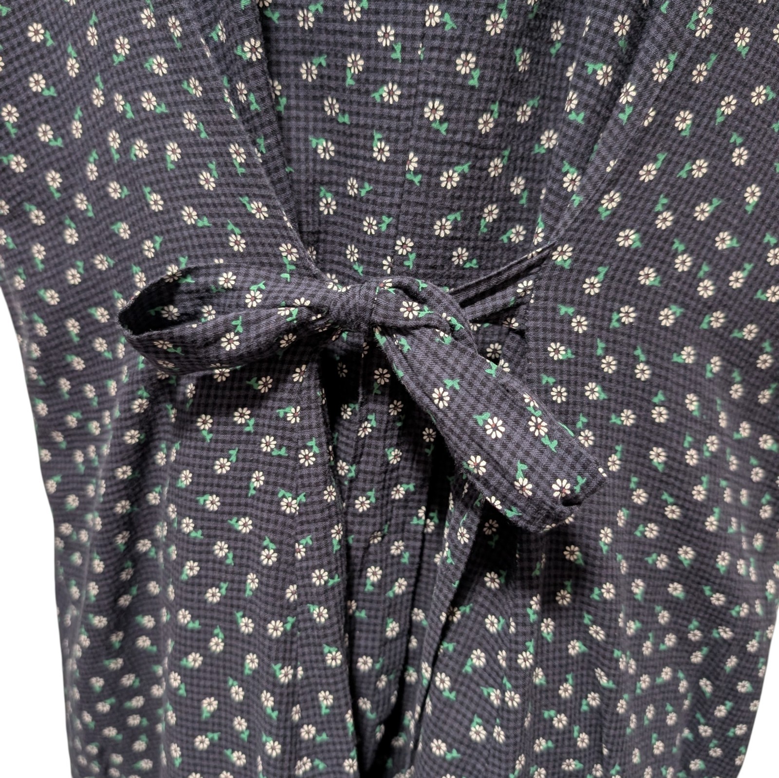 Modcloth Womens Plus Size 26 Blue Daisy Printed Sleeveless Back Tie Tent Dress