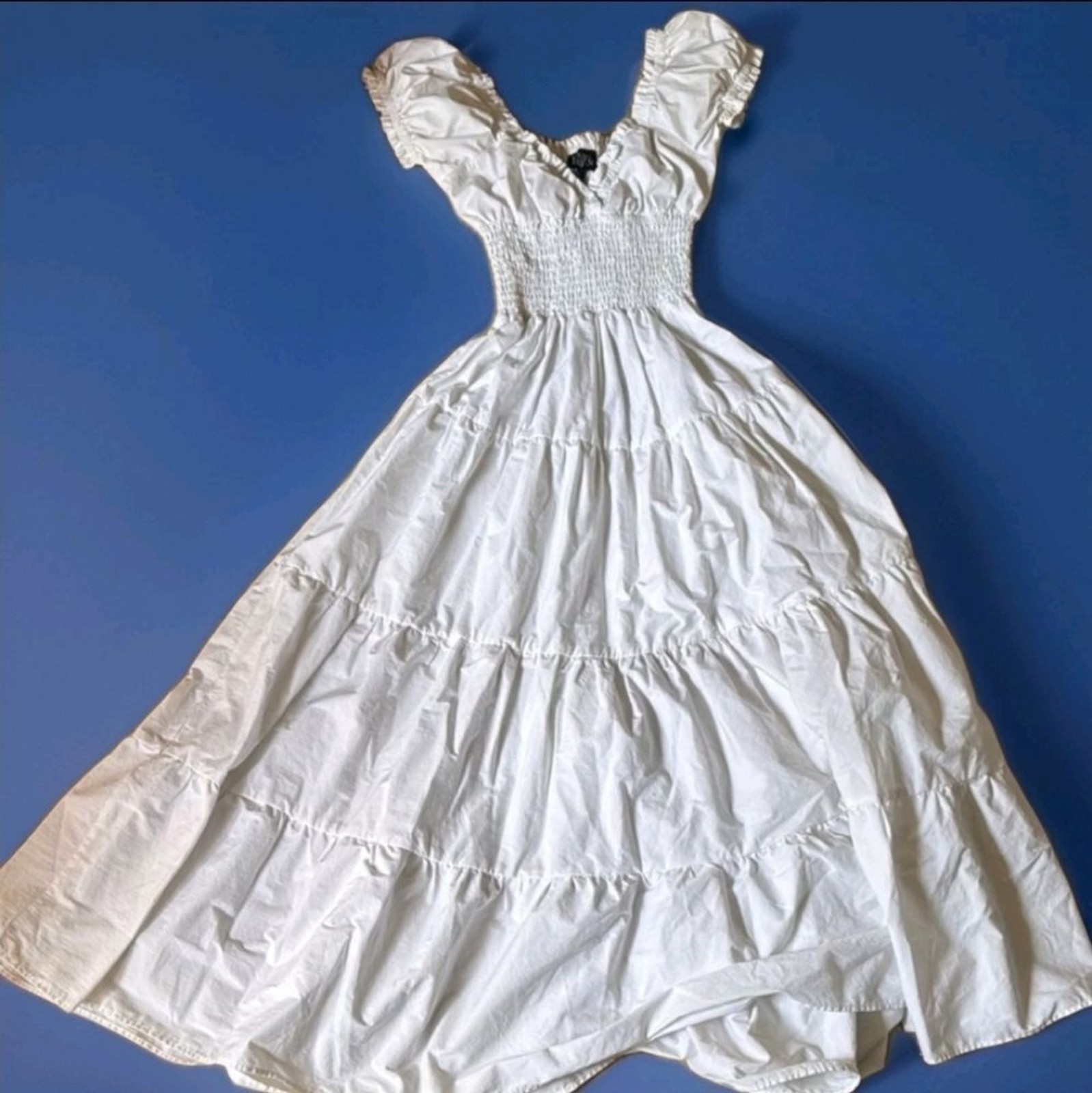 WeWoreWhat Danielle Bernstein Ruched Smocked Maxi Dress Women’s XL White