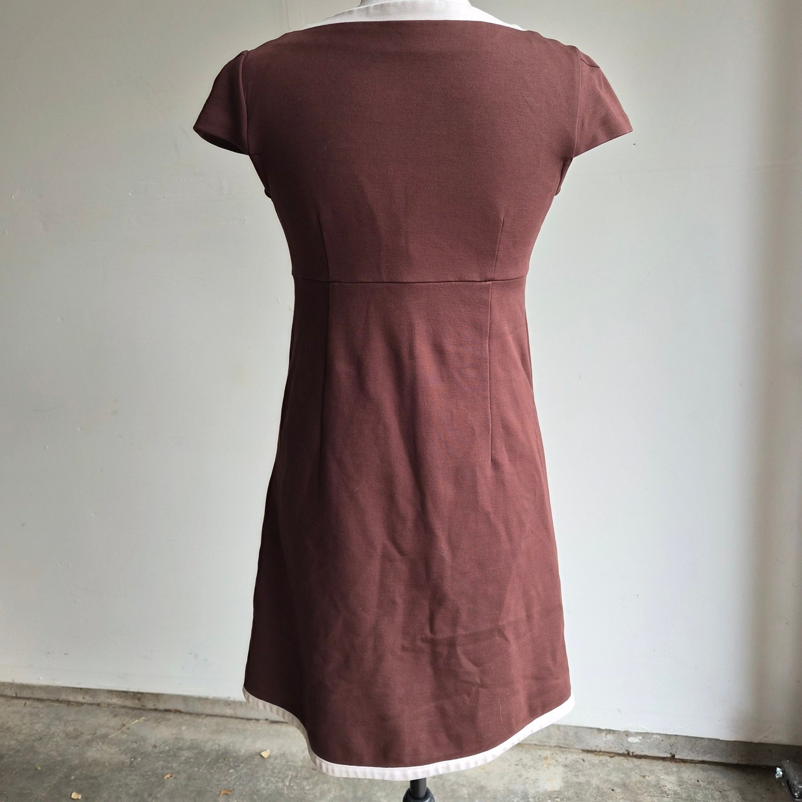 Lilly Pulitzer Cleary Mod Shift Dress Womens 0 Retro Preppy Brown Dark Academia