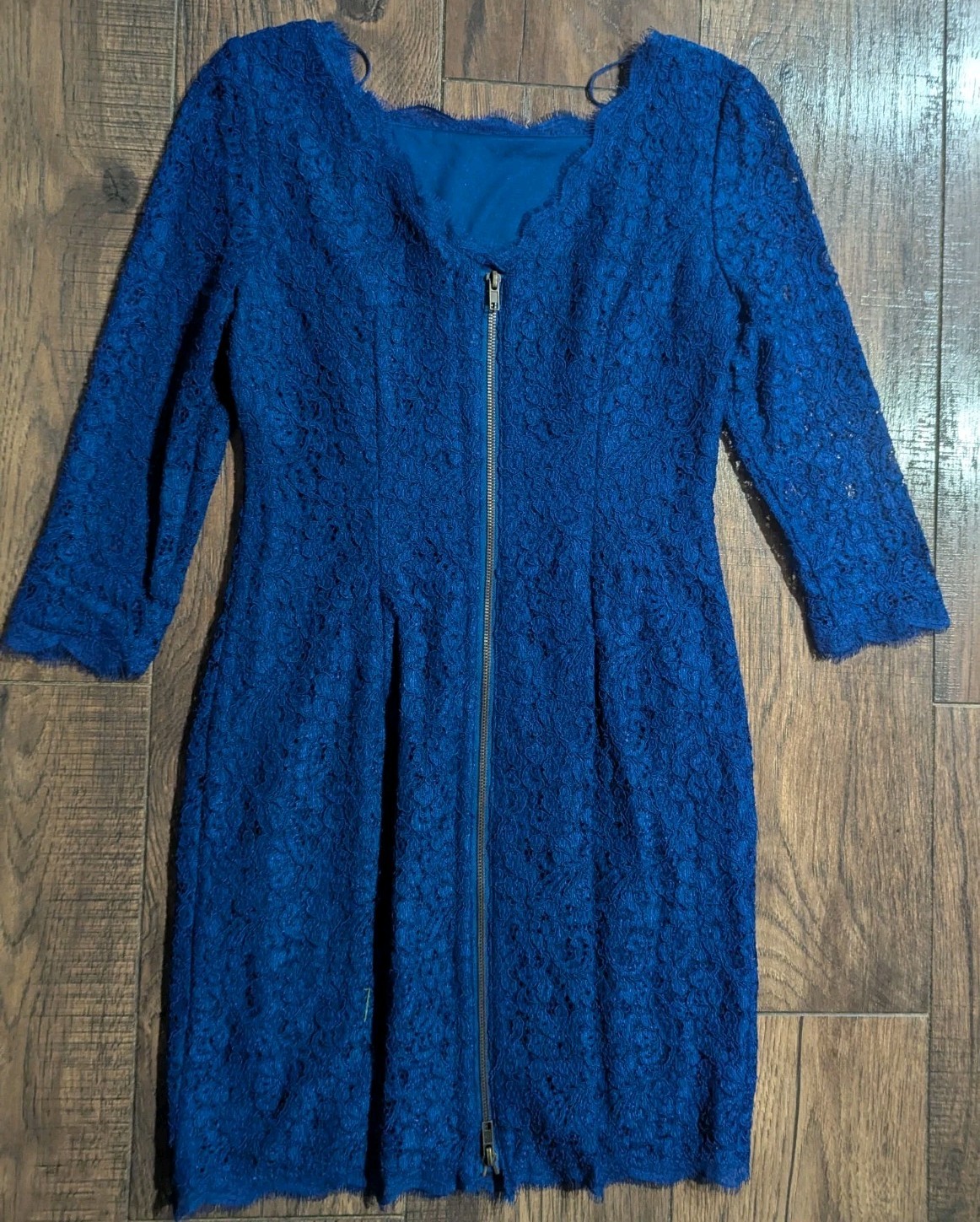 Adrianna Papell Royal Blue Lace Mini Dress Back Zipper Accent Sz 4 NWT Gorgeous