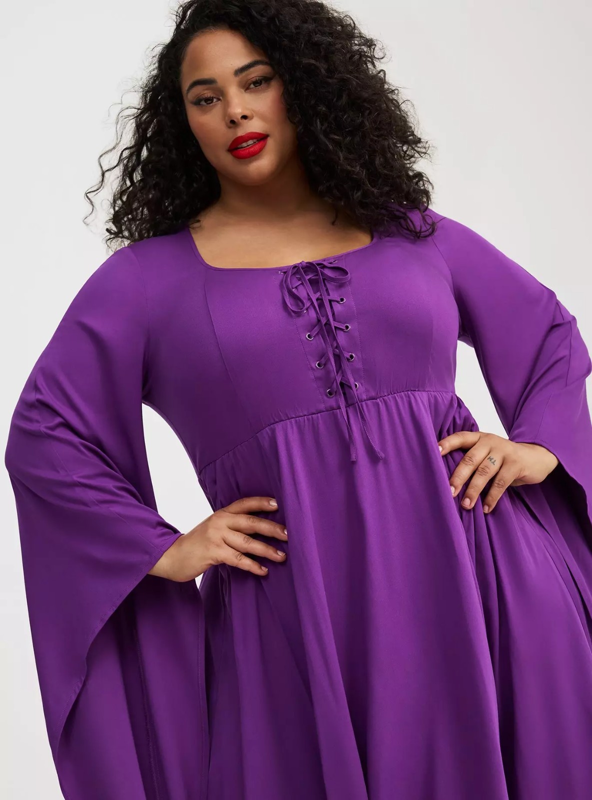 Torrid Halloween Witch Dress Hilo Lace Up Purple COSPLAY NWT New 4X