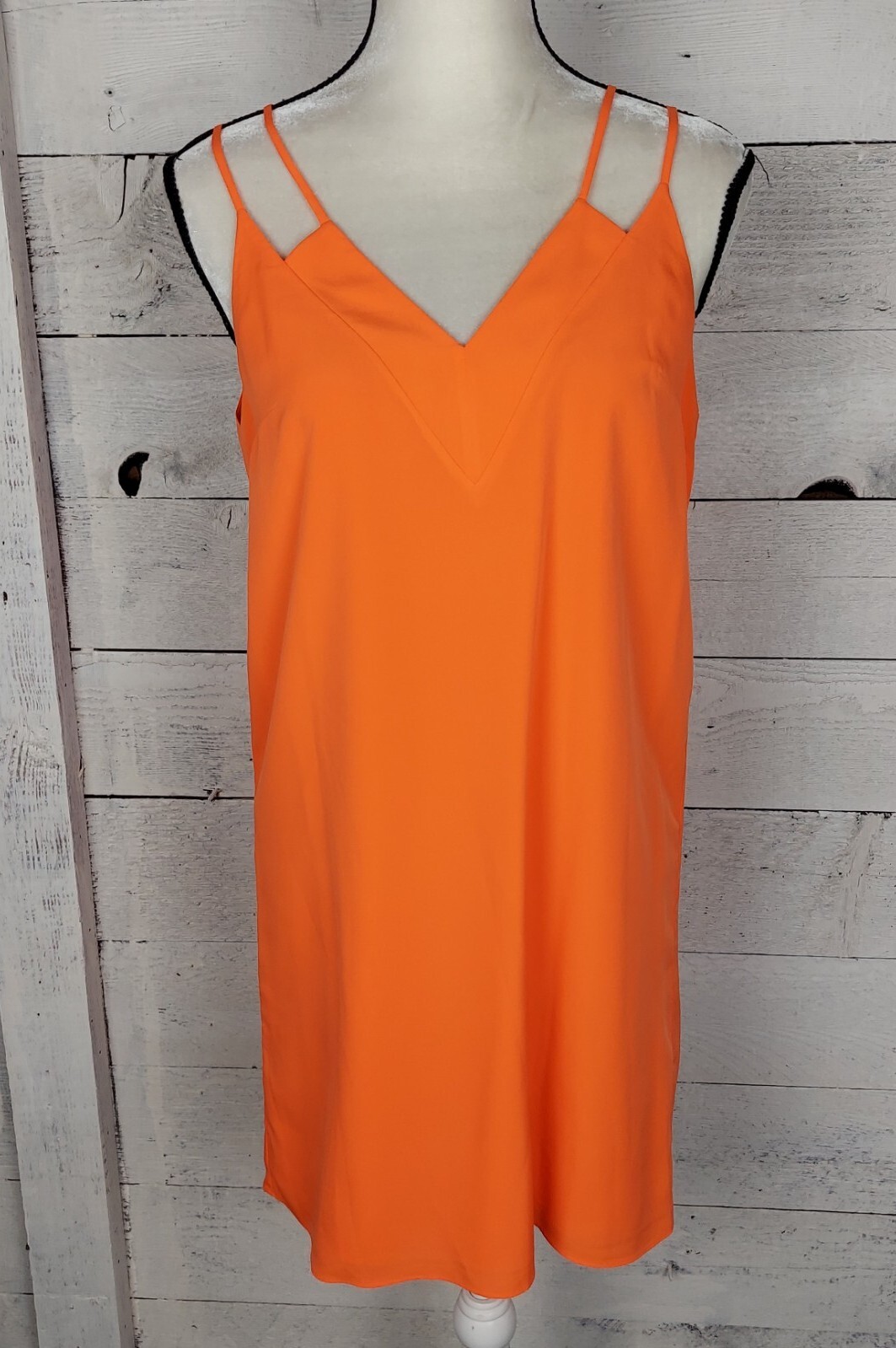 CeCe By Cynthia Steefe Mini Slip Dress 4 Orange Strappy lined Sexy Cocktail