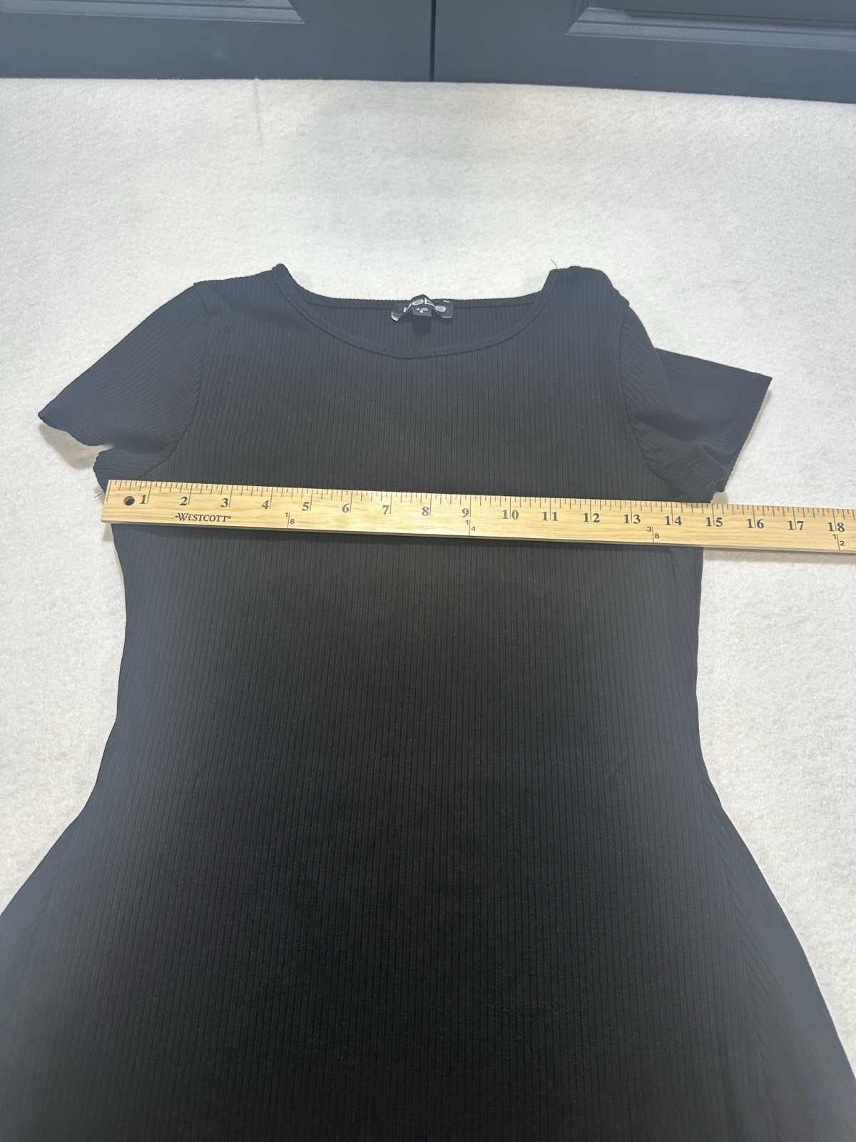 Bebe Women’s Midi Black Shortsleeve Knit Bodycon Black Dress Size S