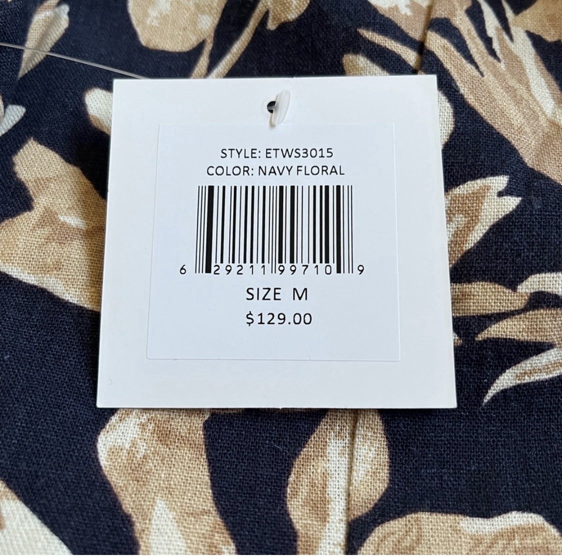 NWT Ellen Tracy Notched Tie Neck Raglan Sleeve Linen Dress M