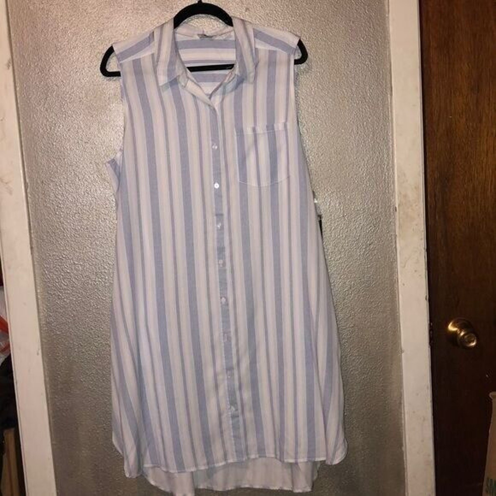 Caffe Marrakesh Preppy Academia Nautical Office Sleeveless Tensile Stripe Dress