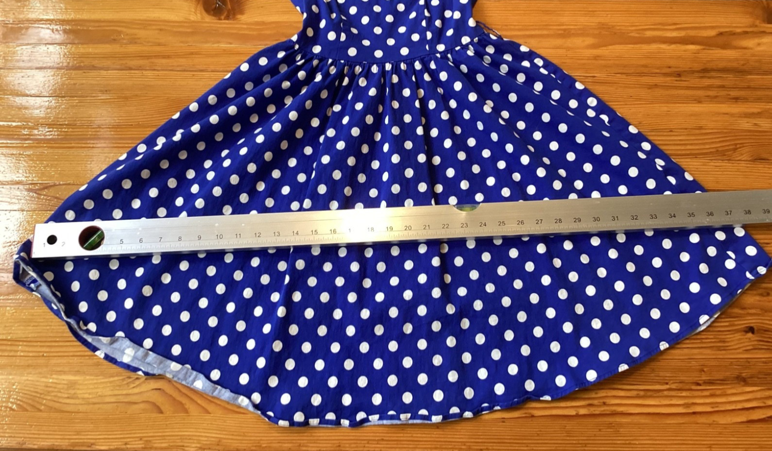 Bo fly yang Size S Blue Polka Dot Dress Sleeveless Spring Picnic