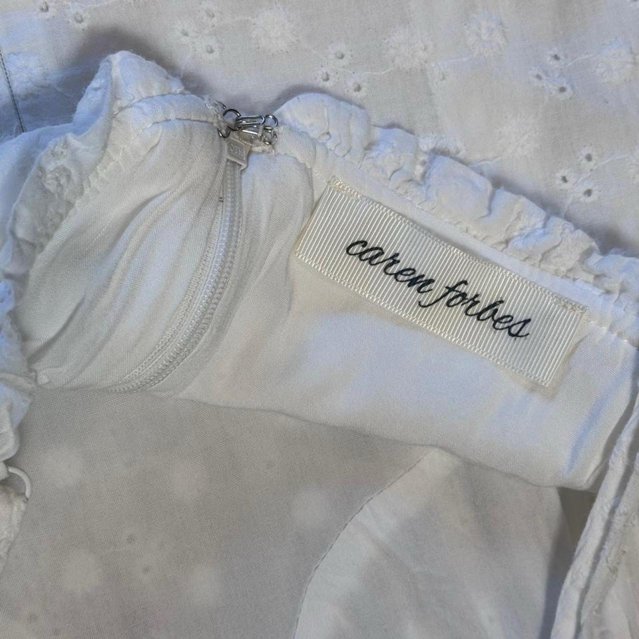 White Eyelet Mini Dress Corset Side Hook Coquette Cottagecore Womens Tagged Lg