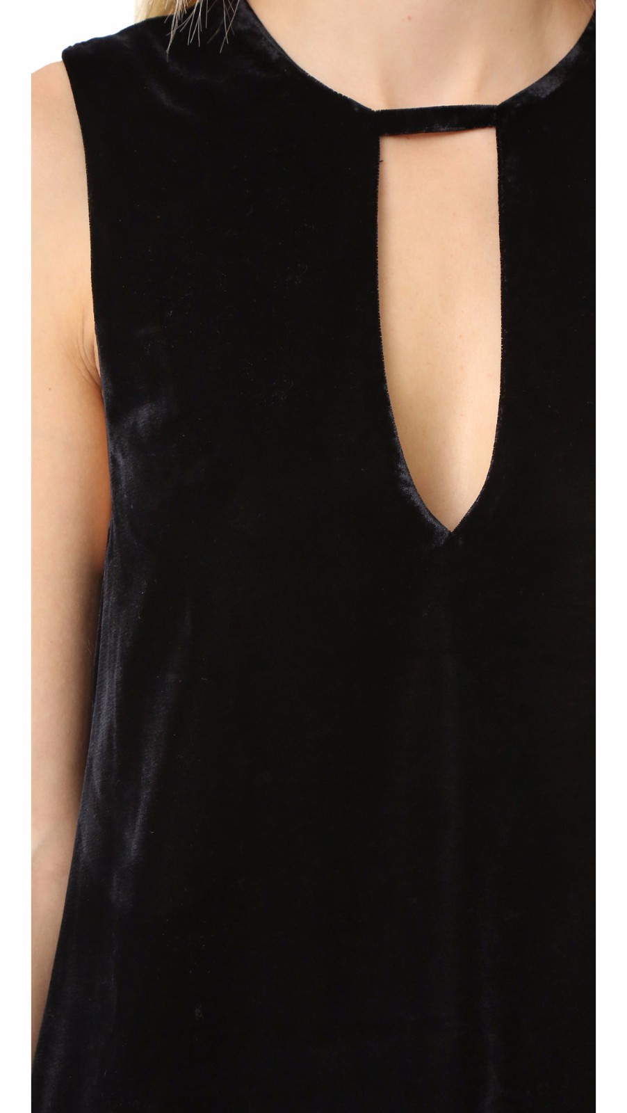 NWT FREE PEOPLE SzS SOFT FOCUS SLEEVELESS DROP-WAIST VELVET DRESS BLACK $168