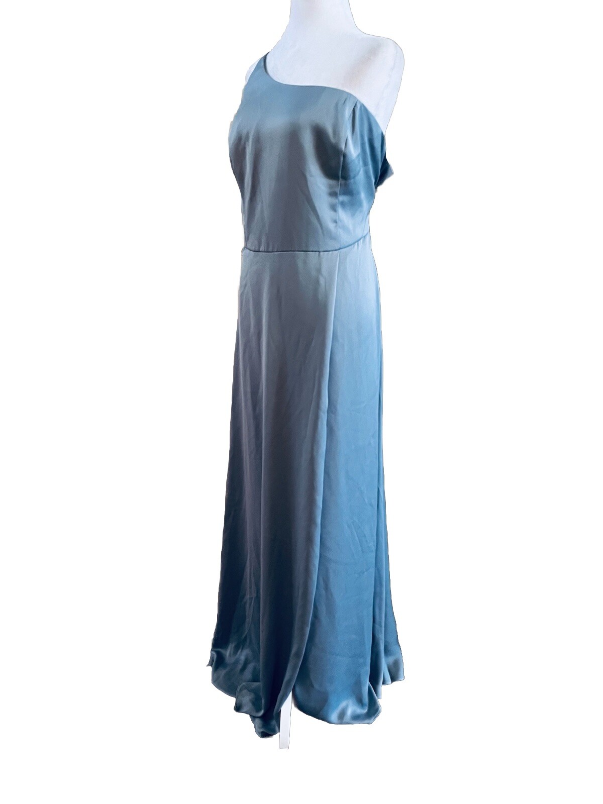 Celébrate DB Studio Size 16 Blue Formal Gown One Shoulder Satin Dress Bust 44”
