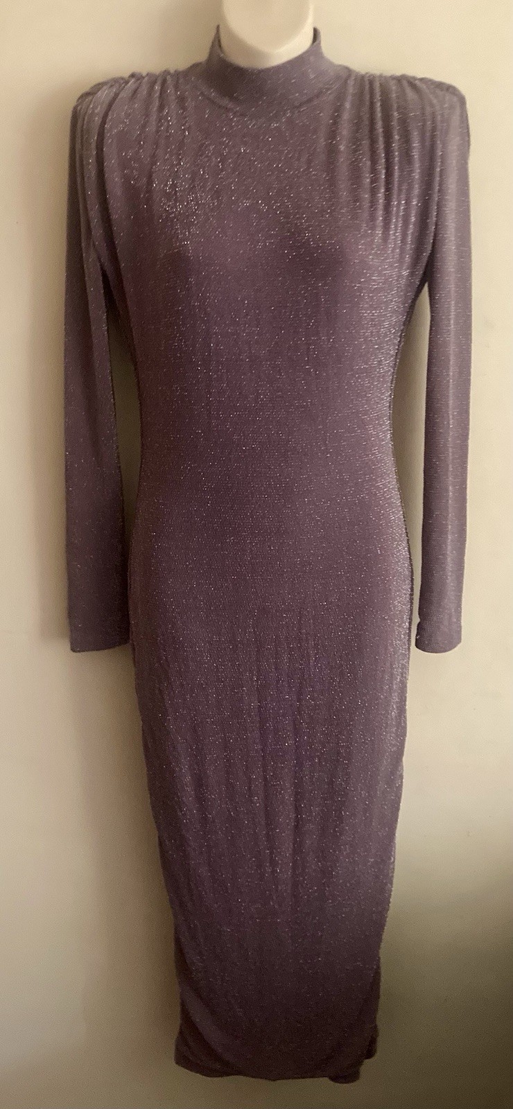 SIZE 14 JLUX LABEL Bodycon Silver Threaded Tube Dress
