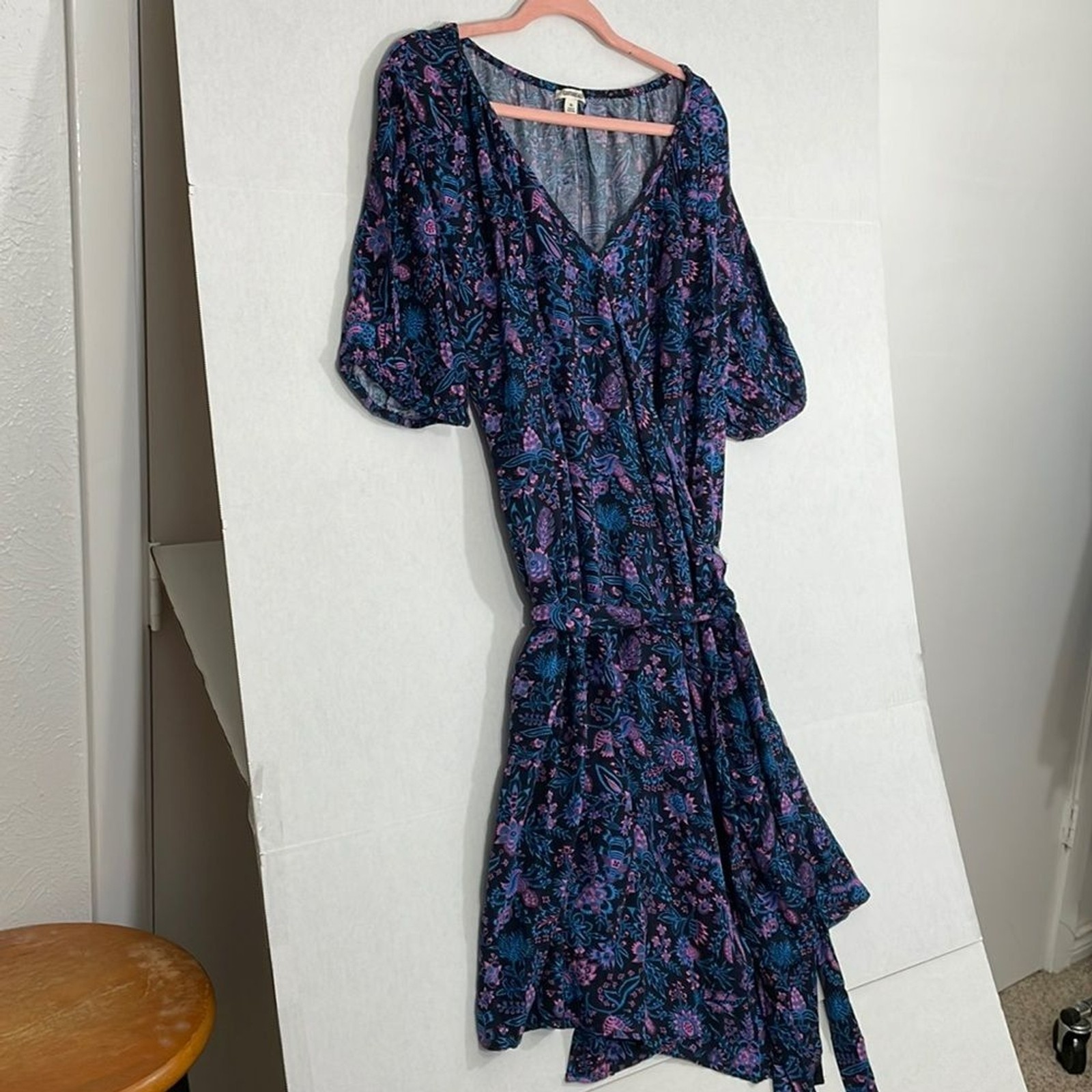 Goodthreads Wrap Dress with Pockets NWT Viscose, Multicolor Floral, XL