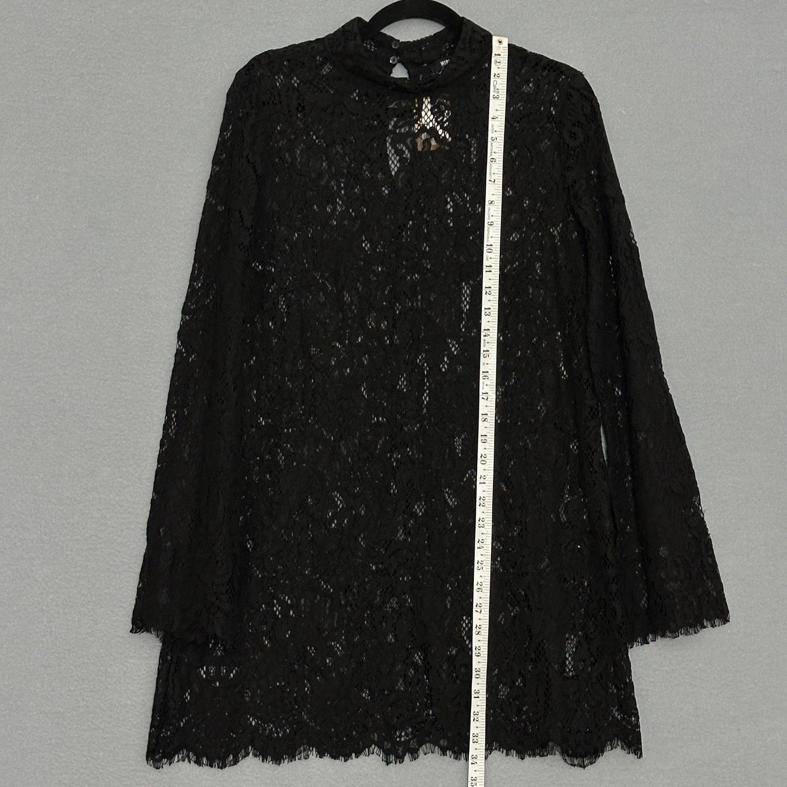 Gothic Dark Romantic Womens Dress S Black Crochet Lace Cocktail Whimsigoth LBD