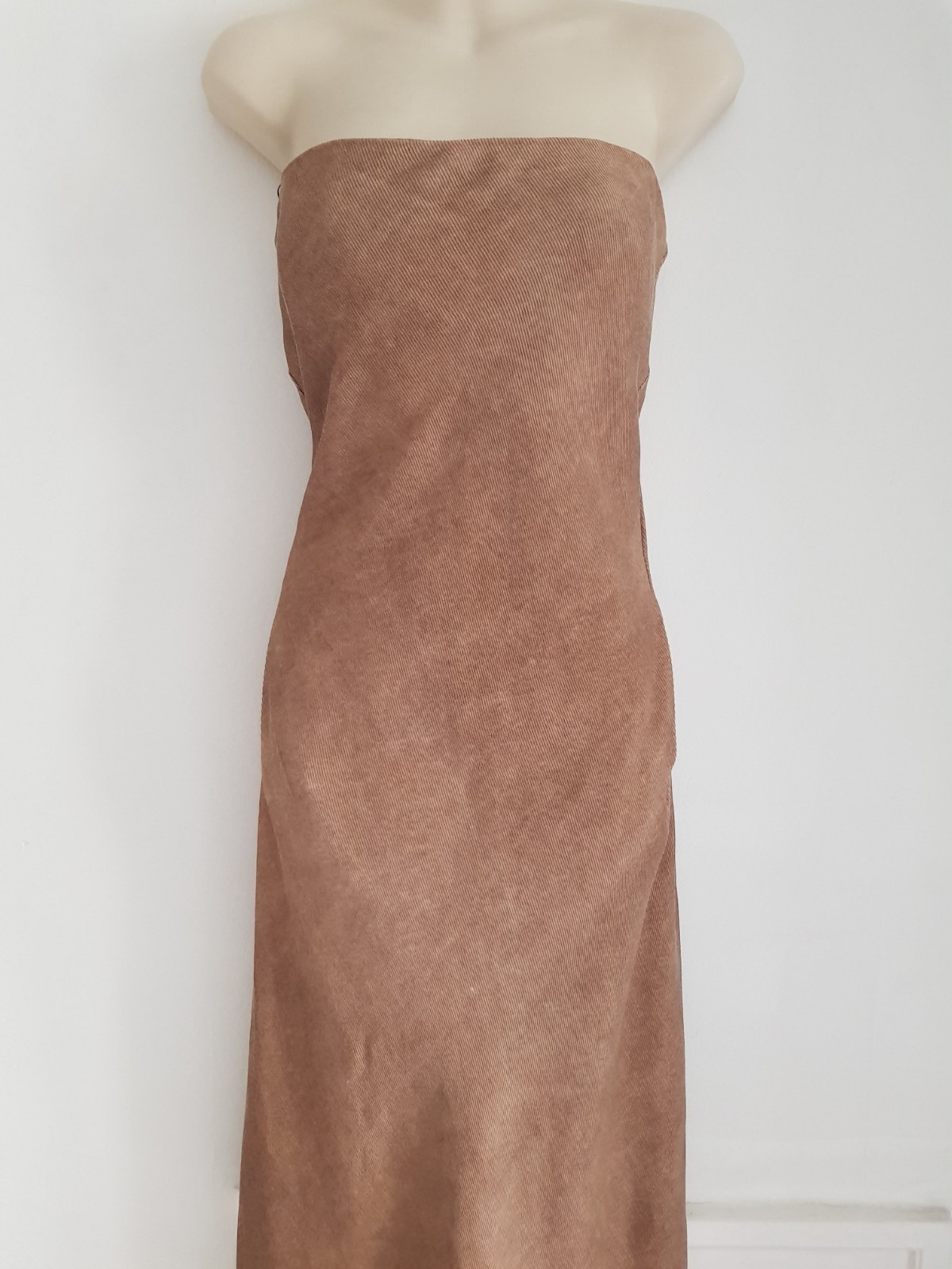 Zara Brown Textured Maxi Dress, UK Size M 10-12 Linen Pockets