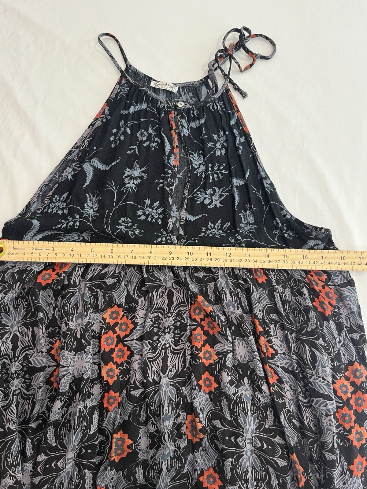 Free People Intimately Flowy Halter Boho Paisley Tunic Mini Slip Dress Size XS