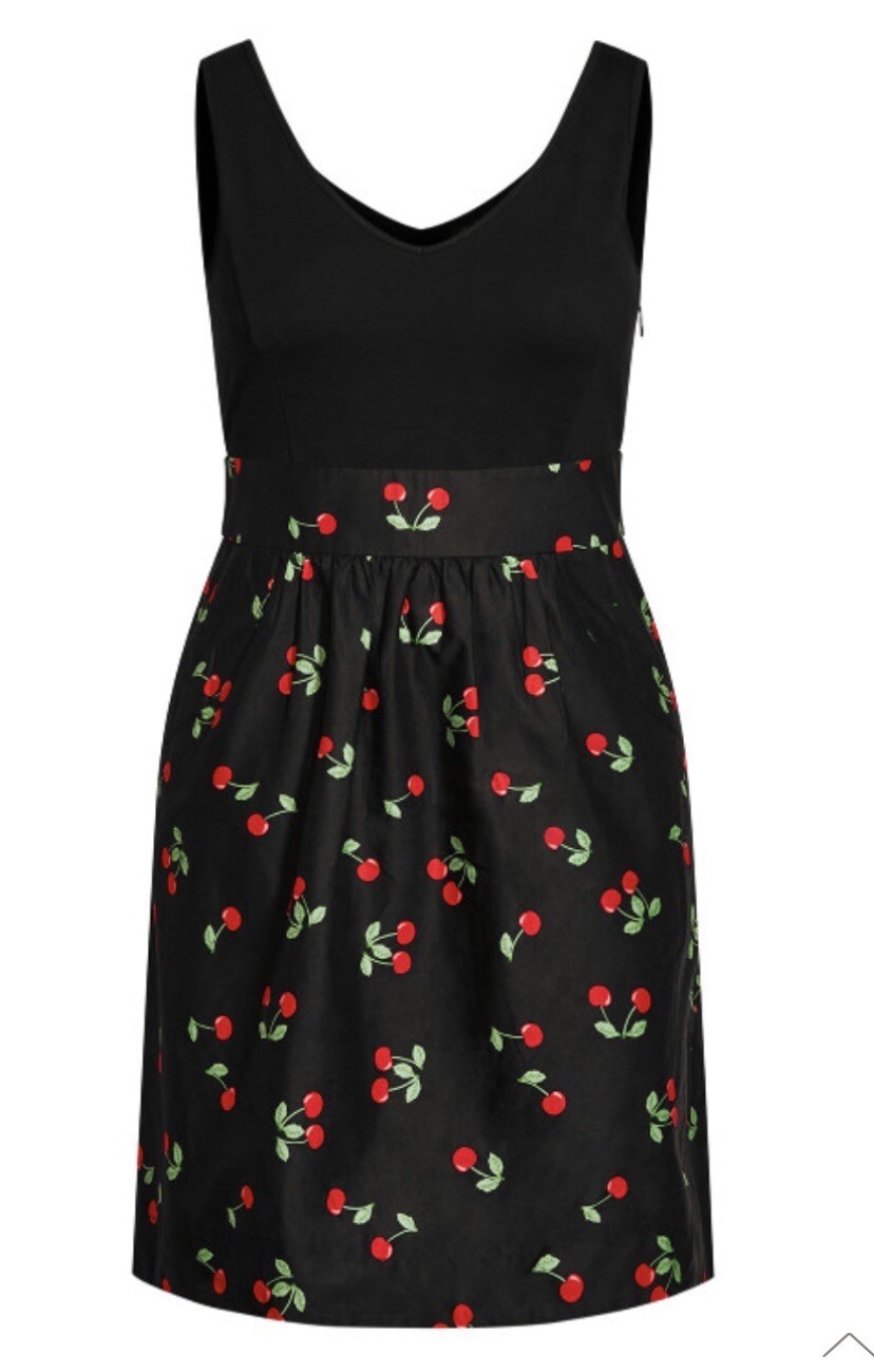 City Chic Trendy Plus Size Cherry Love Dress Size Medium (18)